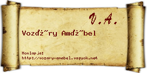 Vozáry Amábel névjegykártya